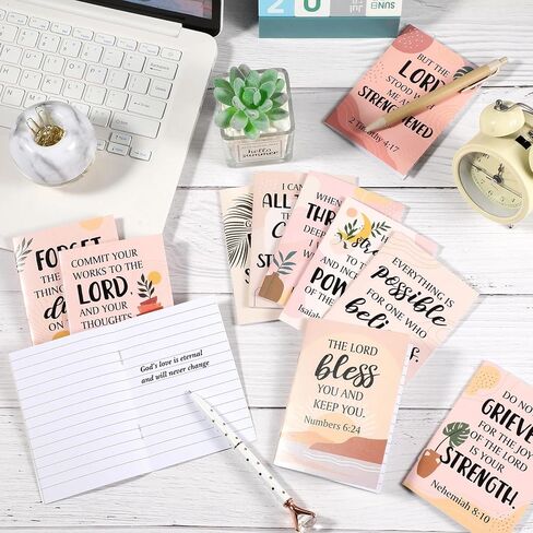 24 Pcs Bible Verse Notebook Religious Motivational Notepads Small Pocket Journal Inspirational Notepads Christian Scripture Notebooks for Office School Supplies, 3.3 x 4.7 Inch (Rainbow) in Saudi Arabia