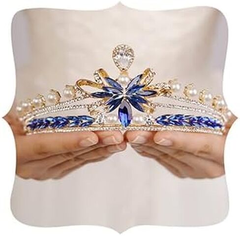 JWICOS Pearl Tiara Crown for Women Crystal Headband Headpiece Princesss Crown Tiara for Bride Wedding Tiara for Prom Pageant in Saudi Arabia