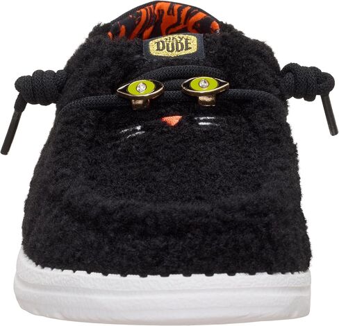 HEYDUDE Women’s Wendy Black Cat | Halloween Shoes for Women, Cozy Sherpa Slip-On Loafers with Cute Cat Ears & Face | Lightweight Comfortable Casual Fall Footwear for Women & Girls in Saudi Arabia