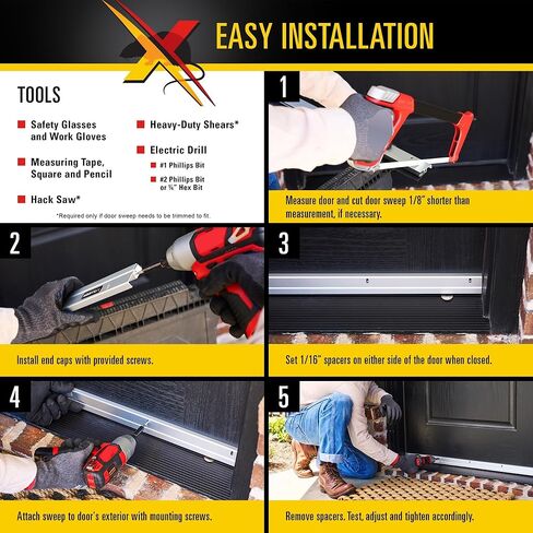 Xcluder 36" Low-Profile Door Sweep, Aluminum 2-Pack – Seals Out Rodents & Pests, Enhanced Weather Sealing, Easy to Install; Door Seal Rodent Guard; Rodent Proof Door Sweep in Saudi Arabia