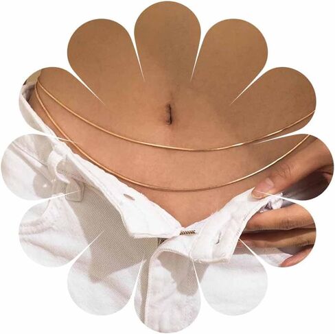 Layered Waist Chain for Women Gold Snake Belly Chain Sexy Bikini Body Chain Minimalist Summer Beach Waist Chain Belt Round Snake Chain Body Party Prom Body Accessory Jewelry in Saudi Arabia