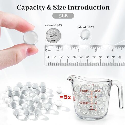 FUTUREPLUSX 5LB Glass Marbles, Clear Marbles Bulk Round Glass Marbles Bag of Marbles Vase Fillers for Kids Home Decor 0.63 Inch in Saudi Arabia