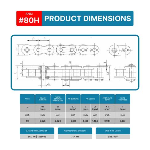 #80H Heavy Duty Roller Chain Connecting Links (2 Pack) in Saudi Arabia
