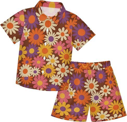 Little & Big Boy's Button Down Hawaiian Shirts and Shorts Set Toddler Baby Boy Outfit Summer Clothing in Saudi Arabia