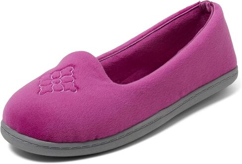 Dearfoams Women's Rebecca Lightweight Cozy Memory Foam Closed Back Slipper with Wide Widths, Mystic Purple, 9-10 in Saudi Arabia