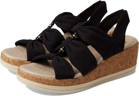 BZees Women's Roma Cork Wedge Beaded Sandal in Kuwait