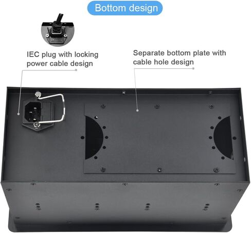 Tabletop Multimedia Connectivity Box with 4 AC Power+2 HDMI+2 Audio +2 LAN+1 USB-A Charger +1 USB-C Charger +1 USB3.0 Data with 5.58ft Power Cord for Conference Room (Black) in Saudi Arabia