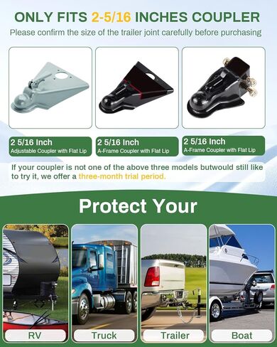 Trailer Locks Fit 2-5/16 Inch Trailer Coupler, Heavy Trailer Coupler Lock, Upgrade Anti-Theft Structural Coupler Lock, Security Trailer Tongue Locks, Camper Accessories for RVS,Boats,Trucks,Trailers in Saudi Arabia