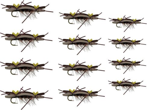 Feeder Creek Ant Flies | Chernobyl Ant Dry Flies | Flies for Fly Fishng | Sizes 8,10,12 Fly Fishing Assortment | Fly Fishing Lures for Trout and Bass in Saudi Arabia