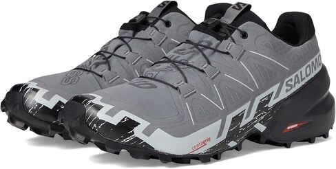 Salomon Speedcross 6 Men's Trail Running Sneakers - Legendary Grip Hiking Shoes, Lightweight Design, Fiery Revamped Upper, Carbon/Tahitian Tide/White in Saudi Arabia