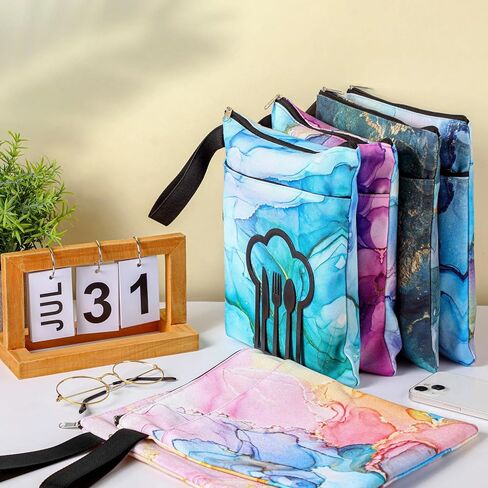 6 Pcs Book Sleeve with Zipper Book Covers for Paperbacks, Book Protector Hardcover Marble Printed Pouch Bags for Book Lovers Teacher Student Gifts, Medium 11 x 8.7 Inch (Quicksand with Glitter) in Saudi Arabia