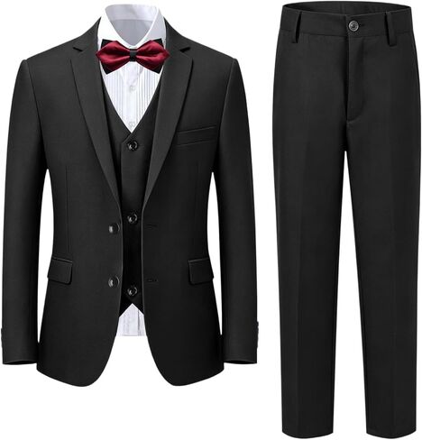 Boy Suits 5 Piece Slim Fit Suit for Kids Toddler Formal Set Wedding Ring Bearer Outfit in Saudi Arabia
