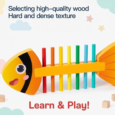 Fine Motor Training Color Matching Toys Fishbone Montessori Teaching Aids Young Children Kindergarten Early Education Toys in Saudi Arabia