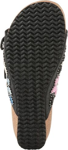 Azura Women's MIRAFLORES Hook and Loop Sandal – Beaded, Jeweled Cork Wedge with Adjustable Fit in Saudi Arabia