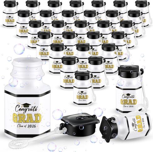 Lunmon 100 Pcs Graduation Bubble Bottles Mini Graduation Bubble Wands Bulk Graduation Toys for Congrats Grad Goodie Bags Filler Gift Graduation Ceremony Party Favors in Saudi Arabia