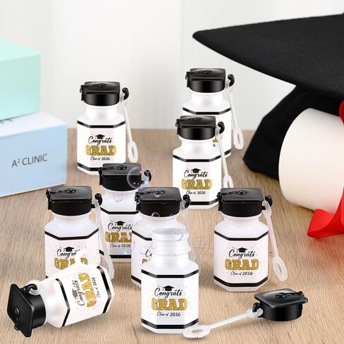 Lunmon 100 Pcs Graduation Bubble Bottles Mini Graduation Bubble Wands Bulk Graduation Toys for Congrats Grad Goodie Bags Filler Gift Graduation Ceremony Party Favors in Saudi Arabia