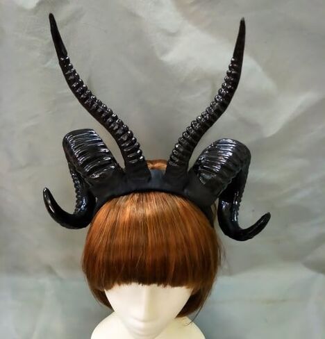 Gothic Antler Sheep Horn Hoop Headband Forest Animal Photography Manual Cosplay Headpieces Party Accessories (Black) in Saudi Arabia