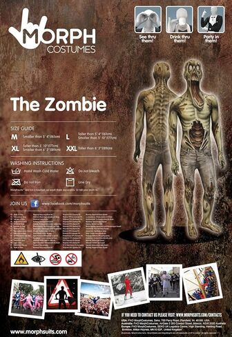 بدلة Morphsuits الرجالية Monster the Zombie Skinsuit in Kuwait