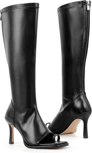 Missheel Open Toe Knee High Boots Toe-Ring Summer Boot مع Zipper in Saudi Arabia