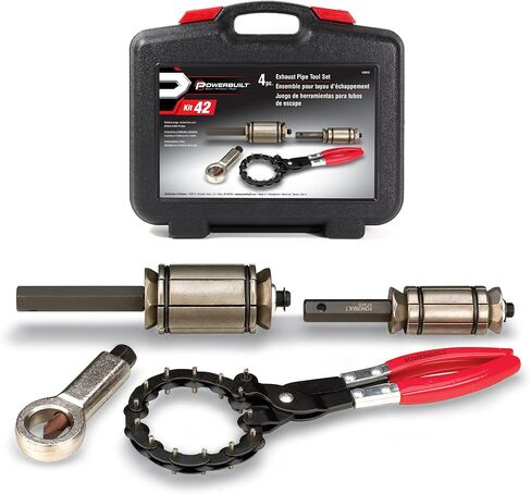 مجموعة أدوات أنابيب العادم Powerbuilt مكونة من 4 قطع، إصلاح أنابيب العادم، الموسعات، إزالة الخدوش، قاطع السلسلة، مقسم الجوز، المركبات المستوردة والمحلية 648612 in Saudi Arabia