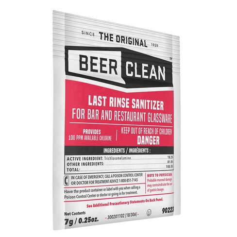 Diversey-90223 Beer Clean Last Rinse Glass Sanitizer, .25oz Powder Packet (100 Pack) in Kuwait