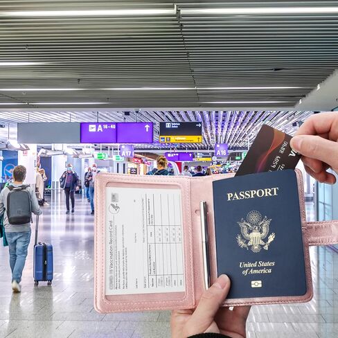 GDTK حافظة جلدية لحامل جواز السفر RFID حجب محفظة السفر (قهوة) in Kuwait