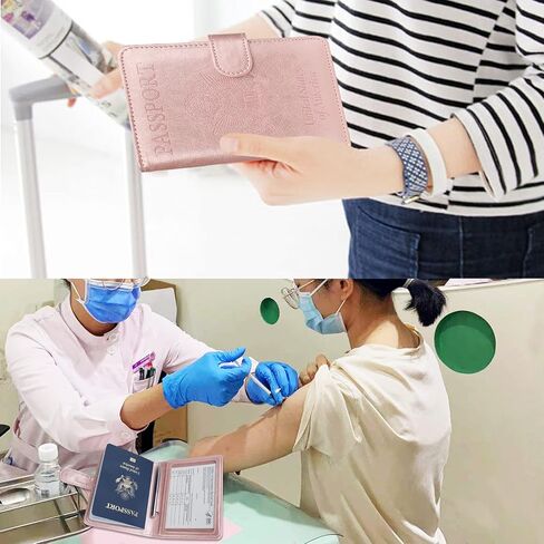 GDTK حافظة جلدية لحامل جواز السفر RFID حجب محفظة السفر (قهوة) in Kuwait