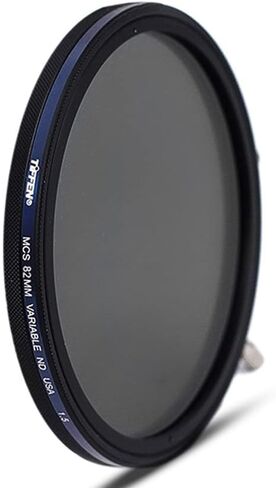 TIFFEN 82mm Variable Neutral Density MCS Filter, Magnetic Filter, 1.5 to 10 Stops, Slim, Lightweight, Multicoated, Made in USA in Saudi Arabia