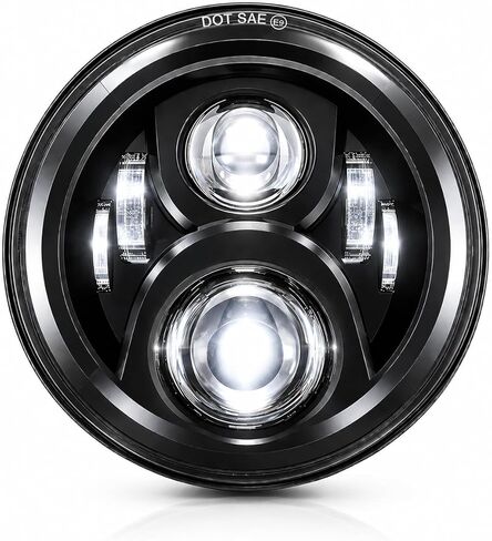 Eagle Lights 8700BG2P-897 7" LED Headlight for Harley Davidson and Indian Motorcycles - Generation II/Black Kit/Add Single Bulb Adapter Harness (897) in Saudi Arabia