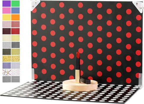 Meking 12Pcs 24Patterns Product Photography Backdrops Kit Small Photo Backdrop Colorful Polka Dot Flat Lay Background for Jewelry, Cosmetics,Crafts and Other Small Product Photography (16.5X11.8inch) in Saudi Arabia