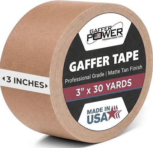 Gaffer Power Real Professional Premium Grade Gaffer Tape Made in The USA - Heavy Duty Gaffers Tape - Non-Reflective - Multipurpose - Better Than Duct Tape! 3 Inch X 30 Yards - Black in Kuwait