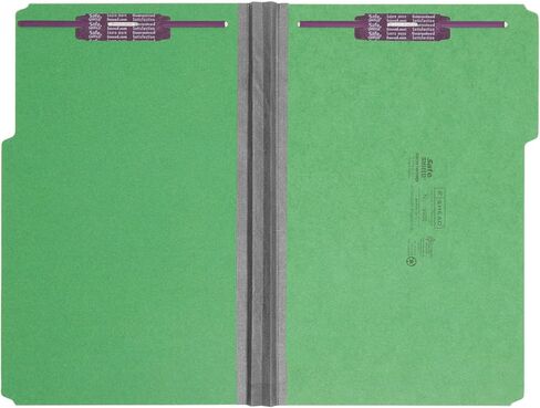 Smead Pressboard Fastener File Folder with SafeSHIELD Fasteners, 2 Fasteners, 1/3-Cut Tab, 2" Expansion, Legal Size, Bright Red, 25 per Box (19936) in Saudi Arabia