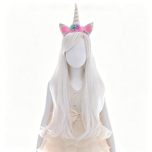 DUDUWIG Girl’s Rainbow Wig for Kids Long Wavy Colorful Wigs with Bangs Include Headpieces Lovely Color Synthetic Cosplay Hair Wig for Kids Children (Rainbow) in Saudi Arabia