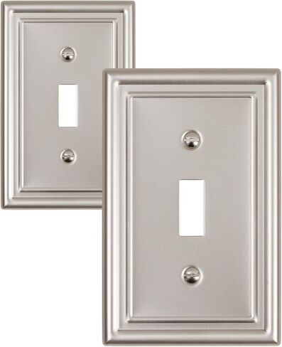 Switch Plates Outlet Covers, 6-Pack Satin Nickel Metal Wall Plates in Saudi Arabia
