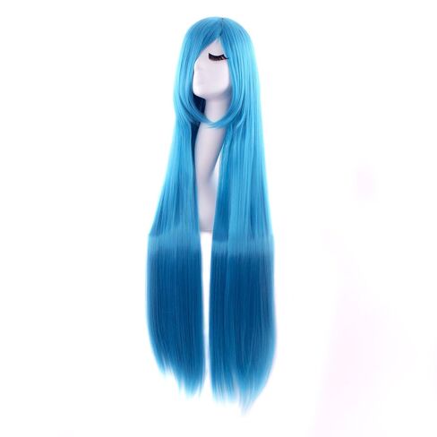MapofBeauty 40" 100cm White Long Straight Cosplay Costume Wig Fashion Party Wig in Saudi Arabia