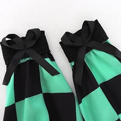 C-ZOFEK Kamado Tanjirou Cosplay Women Costume Top Pleated Skirt Detachable Sleeves with Belt in Saudi Arabia
