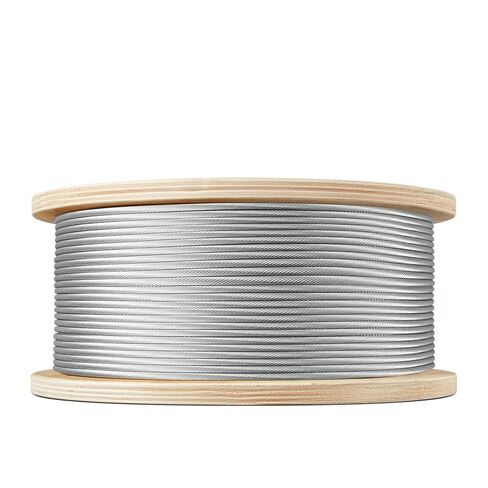 VEPURLT 3/16 "T316 كابل الفولاذ المقاوم للصدأ، حبل سلك الفولاذ المقاوم للصدأ 500FT، كابل الطائرة 1 × 19 فروع البناء لدرابزين سطح الكابل، والسياج والدرابزين DIY in Saudi Arabia