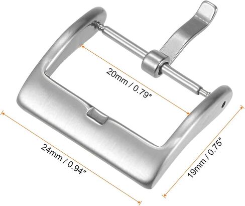uxcell Watch Strap Clasp Replacement, Brushed Stainless Steel Broadside Type Buckle, for 22mm Width Watch Bands in Saudi Arabia