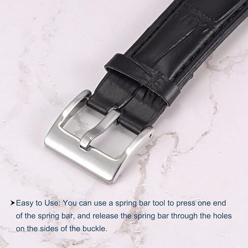uxcell Watch Strap Clasp Replacement, Brushed Stainless Steel Broadside Type Buckle, for 22mm Width Watch Bands in Saudi Arabia