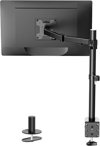 WALI Triple LCD Monitor Desk Mount Fully Adjustable Horizontal Stand Fits 3 Screens up to 27 inch, 22 lbs. Weight Capacity per Arm (M003S), Black in Saudi Arabia