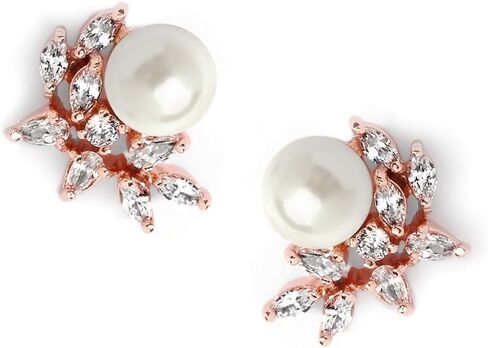 Mariell Ivory Pearls & CZ كليب على أقراط الزفاف للعروس ووصيفات العروس وأم العروس in Kuwait