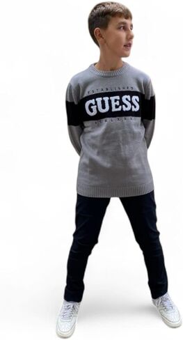 سترة غزل ناعمة للأولاد من GUESS مطرزة بشعار in Saudi Arabia