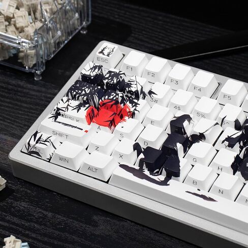 PBT Japanese Gray Keycaps 144 Keys Cherry Profile DYE-Sub Custom Minimalist Keycaps for 60% 65% 70% 75% 100% Cherry Gateron MX Switches Mechanical Keyboards in Saudi Arabia
