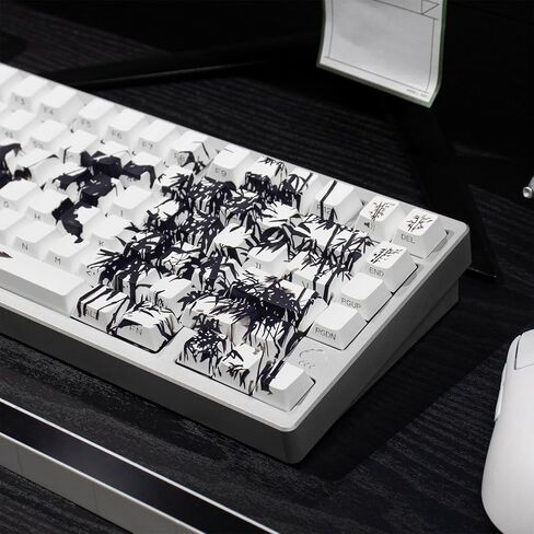 PBT Japanese Gray Keycaps 144 Keys Cherry Profile DYE-Sub Custom Minimalist Keycaps for 60% 65% 70% 75% 100% Cherry Gateron MX Switches Mechanical Keyboards in Saudi Arabia