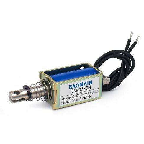 Baomain الملف اللولبي الكهربائي BM-0730B DC 12V 1A 10mm 5N سحب دفع فتح الإطار in Kuwait