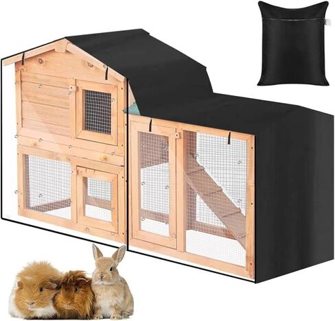 Triangle Rabbit Hutch Cover Skyour Indoor Outdoor 420D Oxford Waterproof Rabbit Guinea Pig Animal Hutch Dust Cover Pet House Bunny Poultry Cage Covers (57.9x20.5x33.9in) in Saudi Arabia