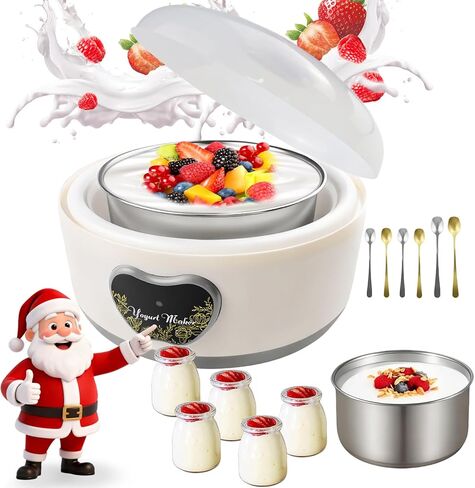 Abnaok 36 Hour Yogurt Maker ، 1.2L MACHERATION Automatic Digital Yoghurt Maker ، شاشة LCD مع درجة حرارة ثابتة ، صانع زبادي بروبيوتيك متعدد الوظائف in Kuwait