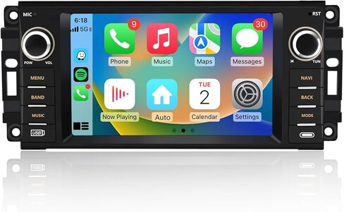 Awesafe Android Car Stereo لـ Jeep Wrangler Radio 2007-2018 Chrysler Dodge Ram 1500 مع Carplay اللاسلكي ، شاشة تعمل باللمس 7 بوصة لراديو سيارة Jeep مع WiFi GPS FM Radio + Camera Backup in Saudi Arabia