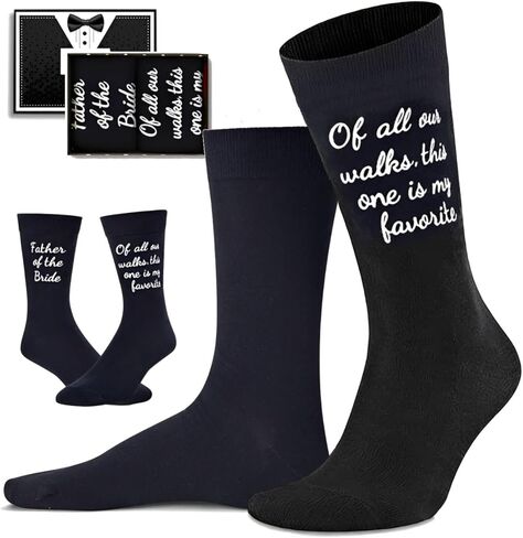 Zmart Funny Father of The Bride Gifts For Father in Law, Father of the Bride Socks Wedding Socks For Men Funny Dress Socks in Saudi Arabia