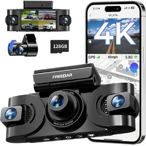 4K 360 ° DASH CAM ، كاميرا اندفاعة من 4 قنوات للسيارات ، التغطية الكاملة الخلفية الأمامية اليسرى اليسر in Saudi Arabia